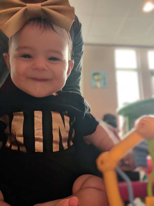 Rose wearing her mama's favorite outfit
