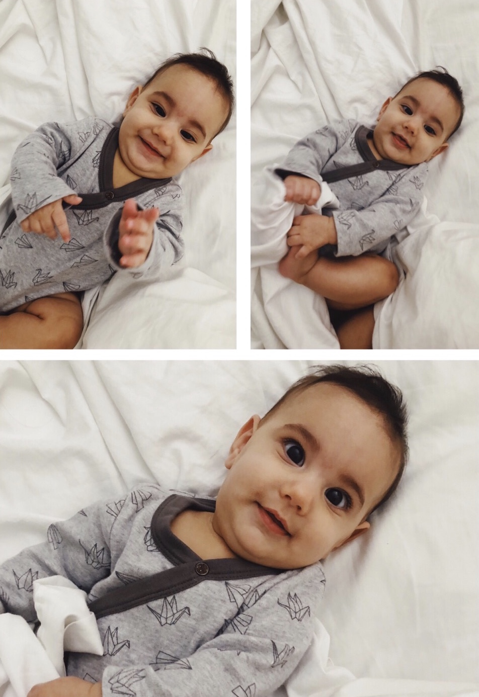 Pilar wearing a Finn and Emma onesie from UpChoose Baby Set